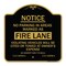 Signmission No Parking in Areas Marked as Fire Lane CVC Section 22500.1 and 22658 A, Black & Gold, BG-1818-23724 A-DES-BG-1818-23724 - alternate 1